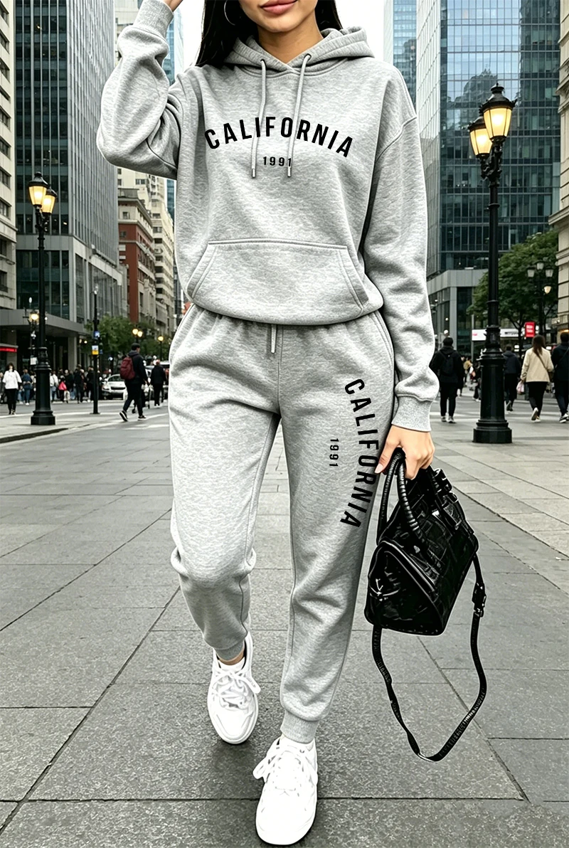 핫세일 여성 트레이닝복 프린팅 캐주얼 후드티 스웨트팬츠 - Winter Clothing For Women 리뷰 및 가격