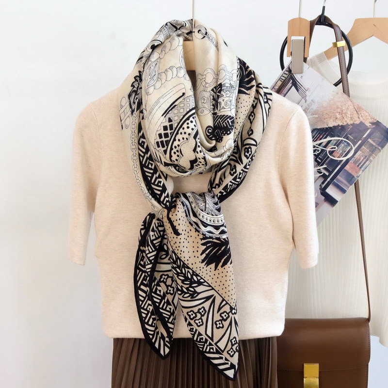 실크 울 스카프 135CM 럭셔리 디자이너 오버사이즈  - Winter Clothing Hong Kong 리뷰 및 가격